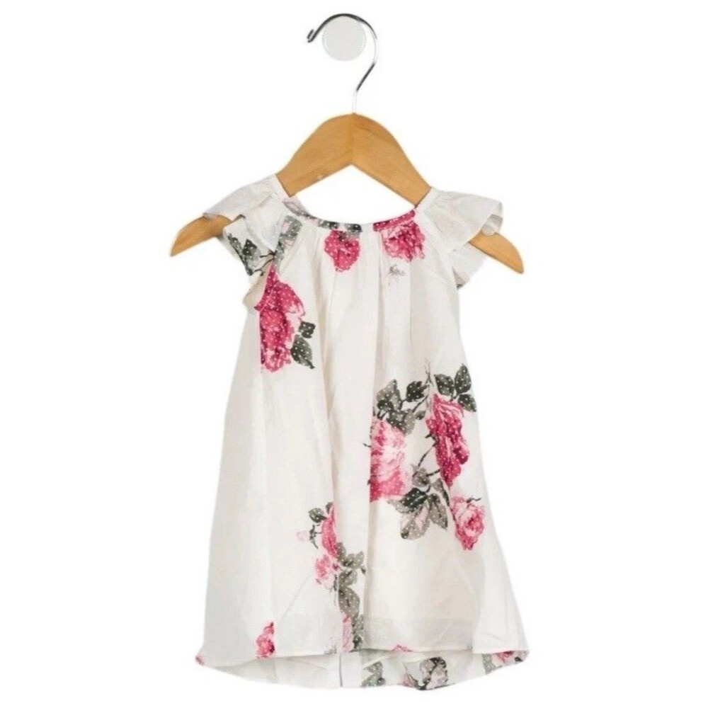 LoveShackFancy Infant Baby Girl Dress Floral And Polkadot Sz 12-18 Mo